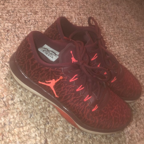 red burgundy jordan shoes